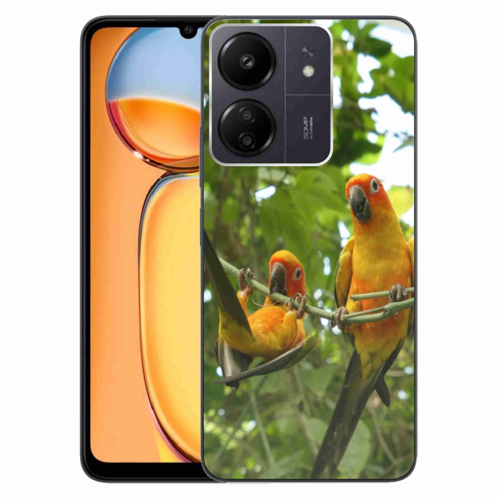 Gél borítás mmCase a Xiaomi Poco C65/Redmi 13C számára - papagájok aratingy