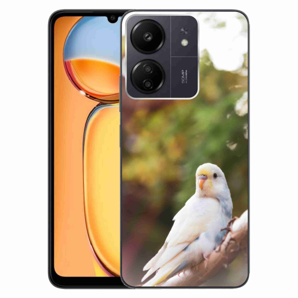 Gél borítás mmCase a Xiaomi Poco C65/Redmi 13C - papagáj andulka fehér