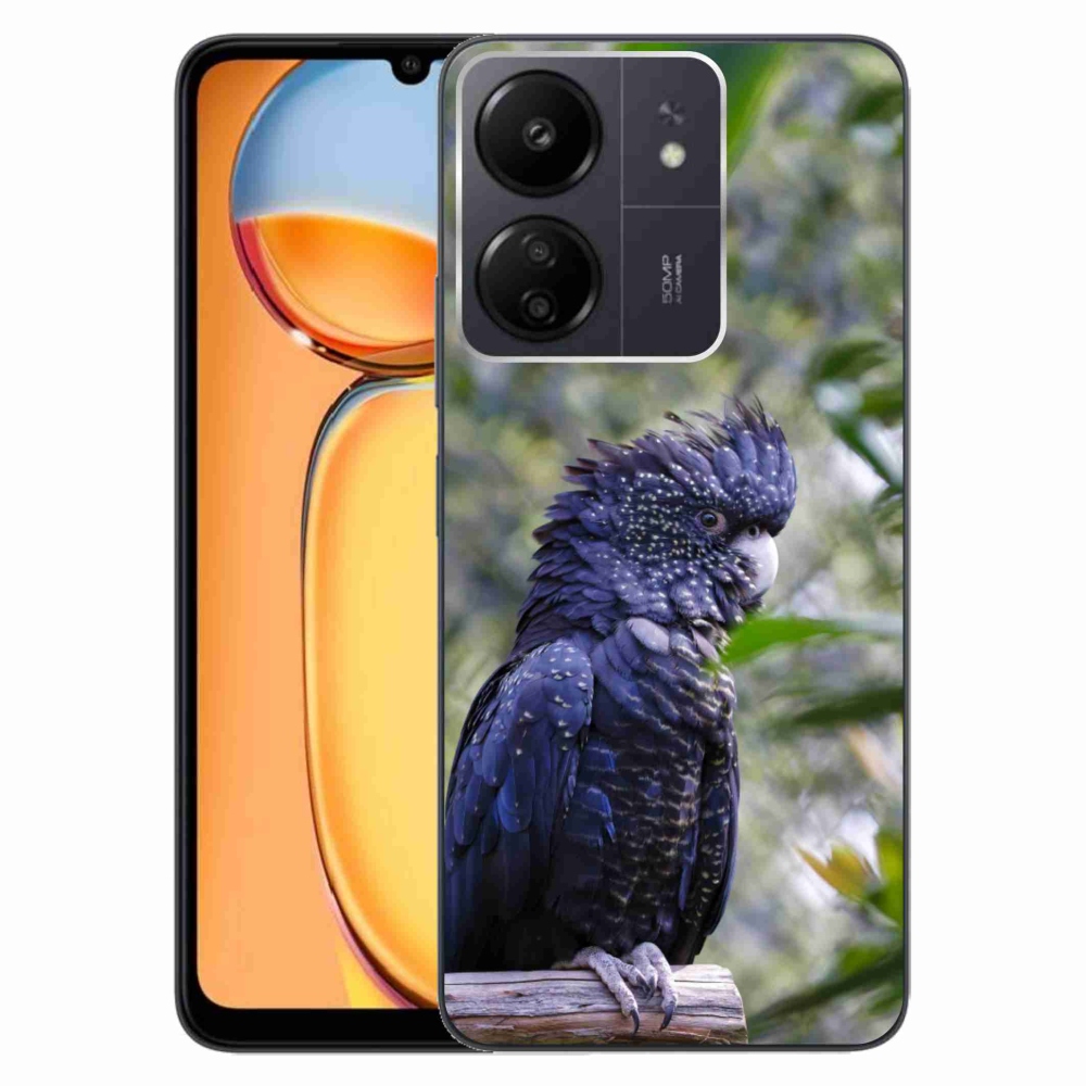 Gél borítás mmCase a Xiaomi Poco C65/Redmi 13C készülékhez - papagáj kakadu fekete