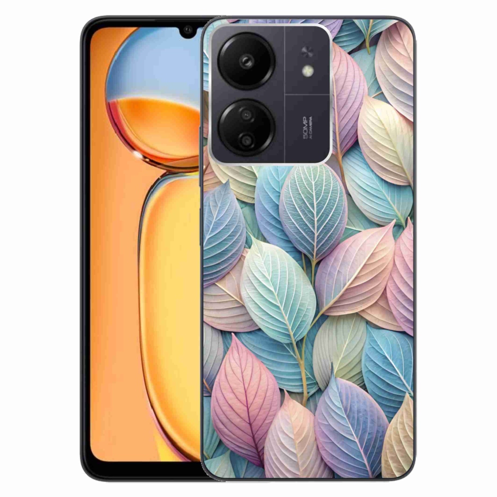 Gél borítás mmCase a Xiaomi Poco C65/Redmi 13C számára - pasztell levelek