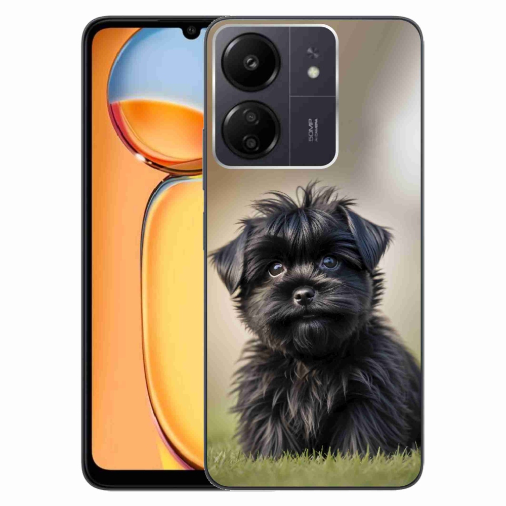 Gél borítás mmCase a Xiaomi Poco C65/Redmi 13C számára - aranyos fekete kutya