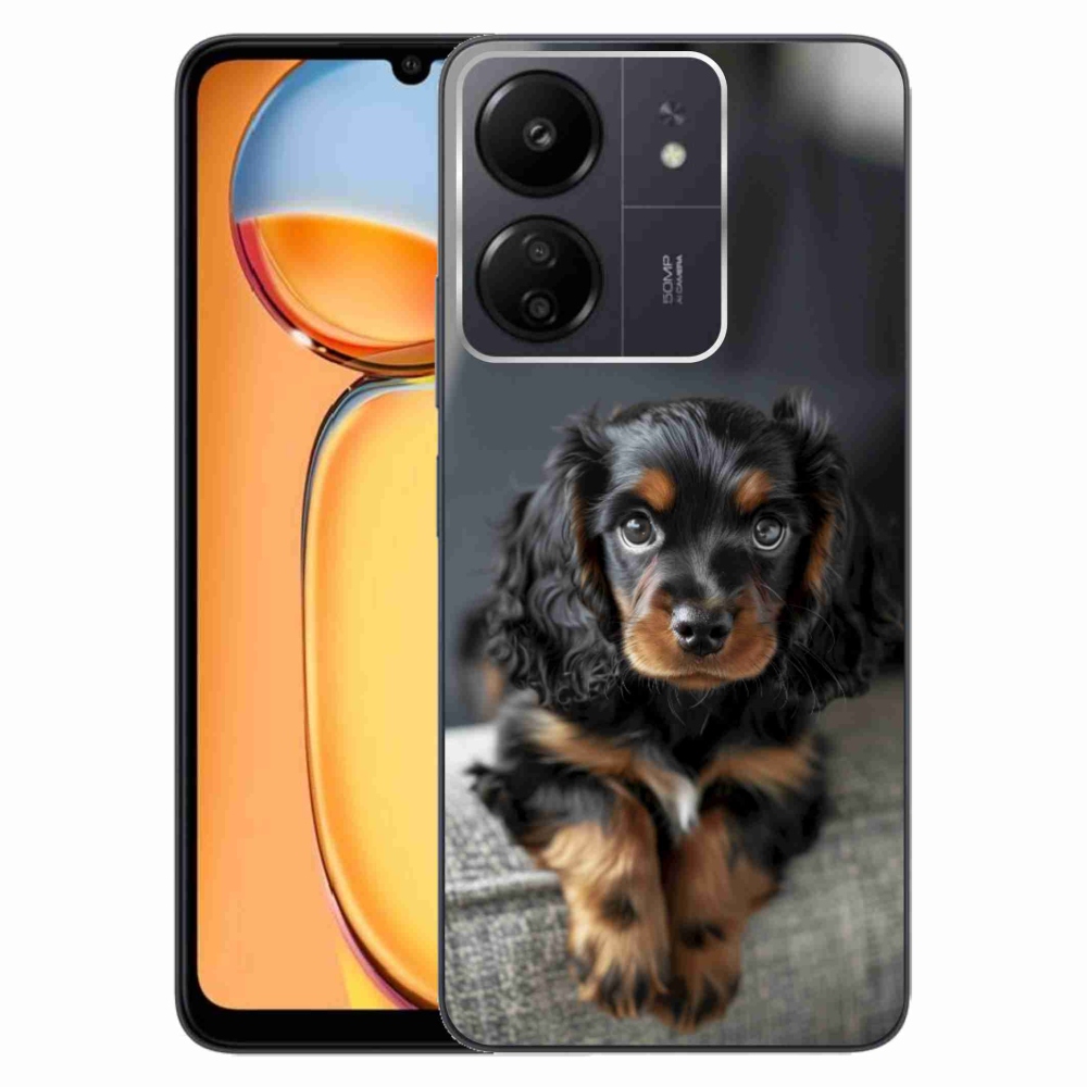 Gél borítás mmCase a Xiaomi Poco C65/Redmi 13C számára - aranyos hosszú szőrű tacskó