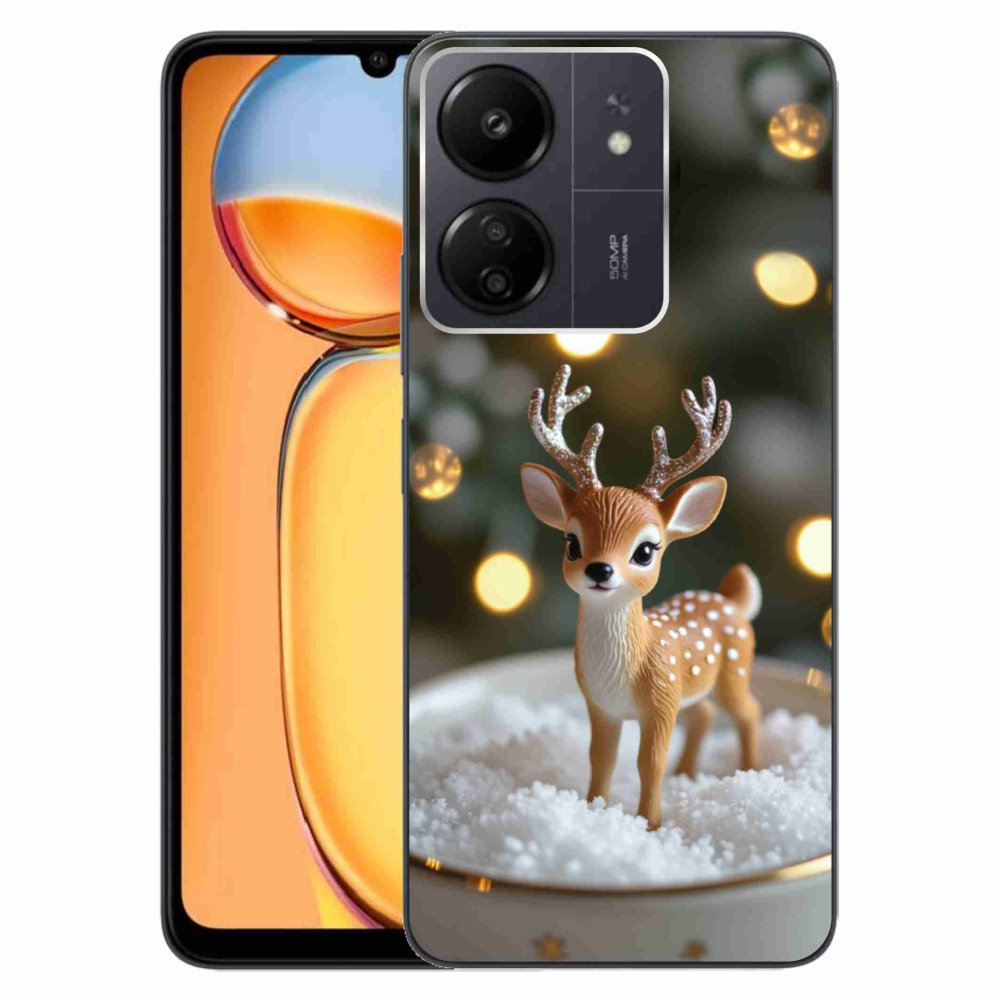 Gél borító mmCase a Xiaomi Poco C65/Redmi 13C számára - aranyos karácsonyi szarvasok