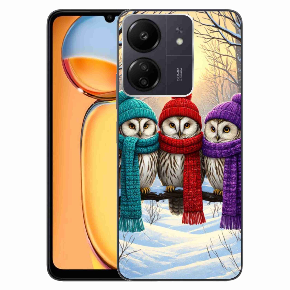 Gél borítás mmCase a Xiaomi Poco C65/Redmi 13C számára - bagoly barátok