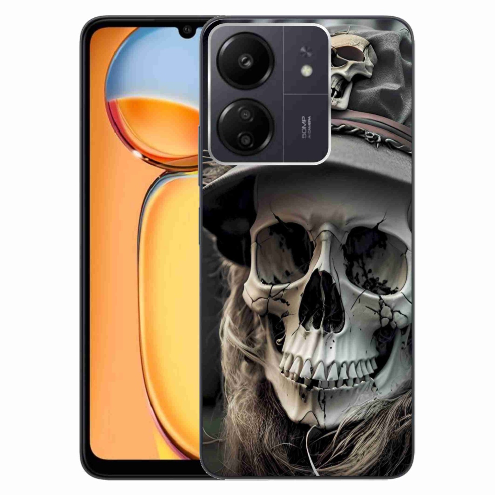 Zselés borítás mmCase a Xiaomi Poco C65/Redmi 13C-hez - sötét koponya