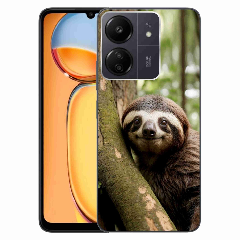 Gél borító mmCase a Xiaomi Poco C65/Redmi 13C - mosolygó lajhárhoz