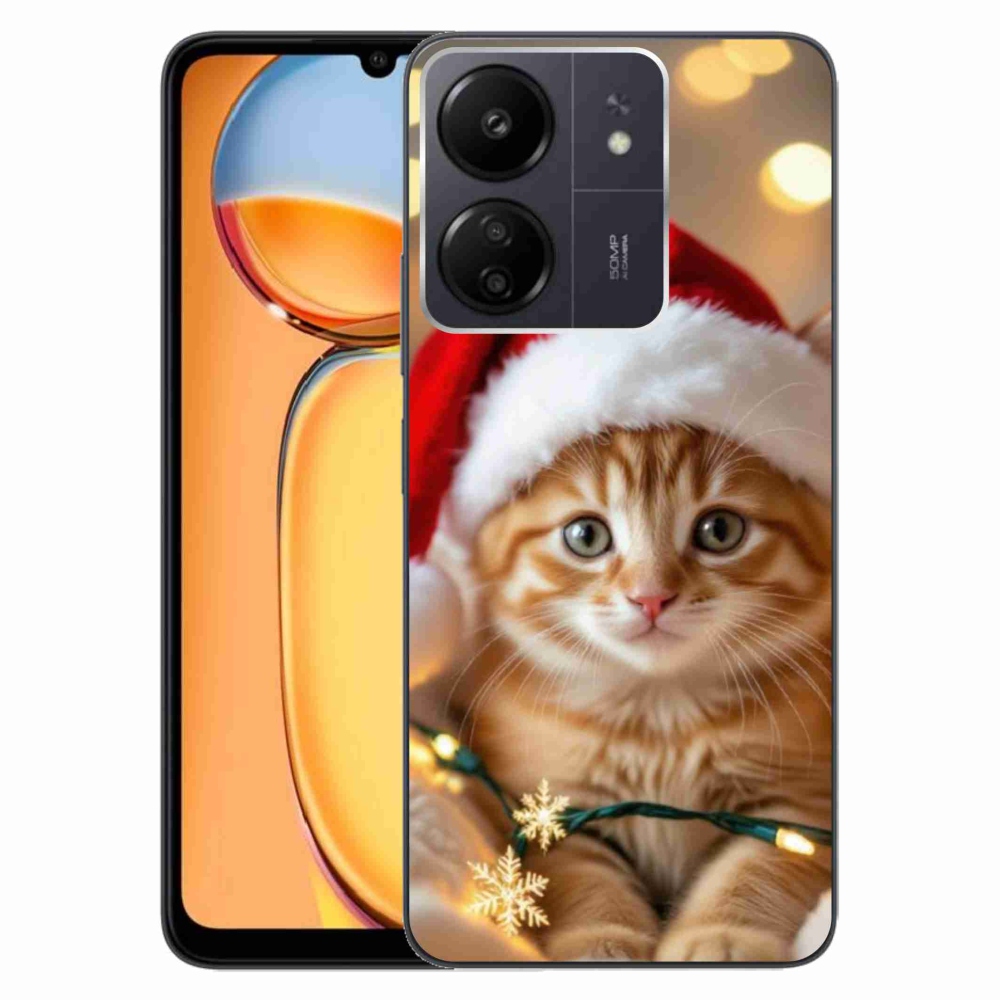 Gél borítás mmCase a Xiaomi Poco C65/Redmi 13C számára - Karácsonyi cica