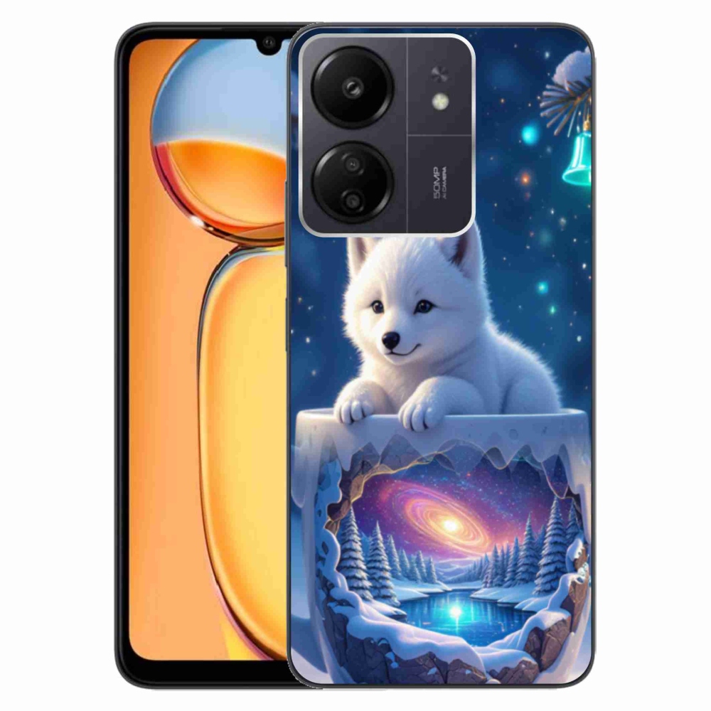 Gél borítás mmCase a Xiaomi Poco C65/Redmi 13C-hez - Karácsonyi kölyökkutya