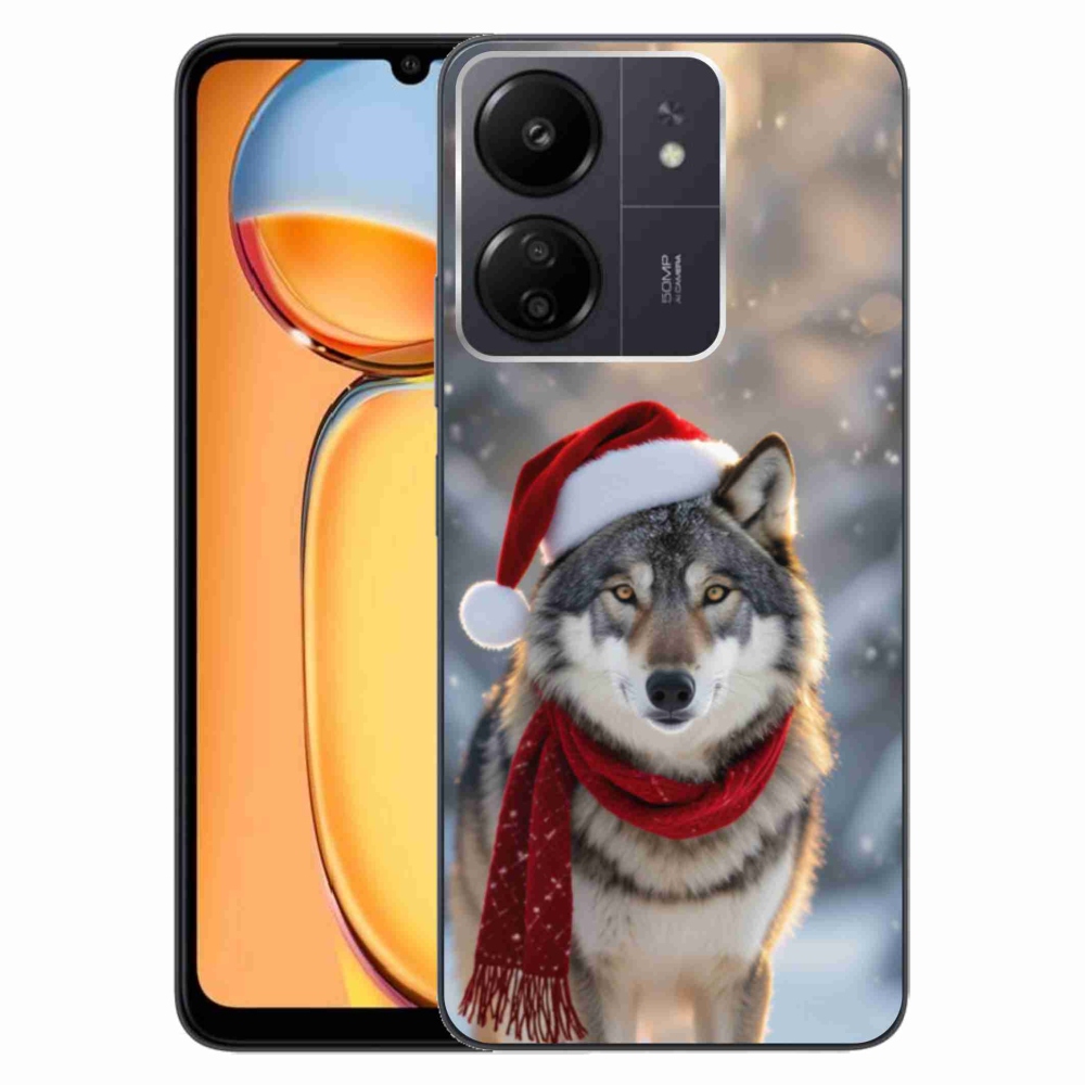 Gél borítás mmCase a Xiaomi Poco C65/Redmi 13C - Karácsonyi farkashoz