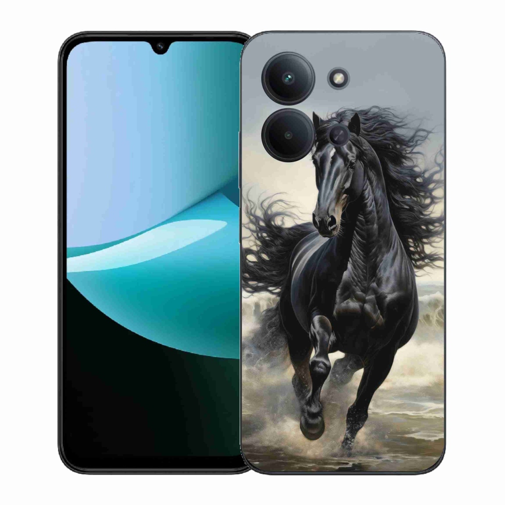 Gél borítás mmCase a Xiaomi Poco C85 (171mm)/Redmi 15C (171mm) - futó fekete lóhoz