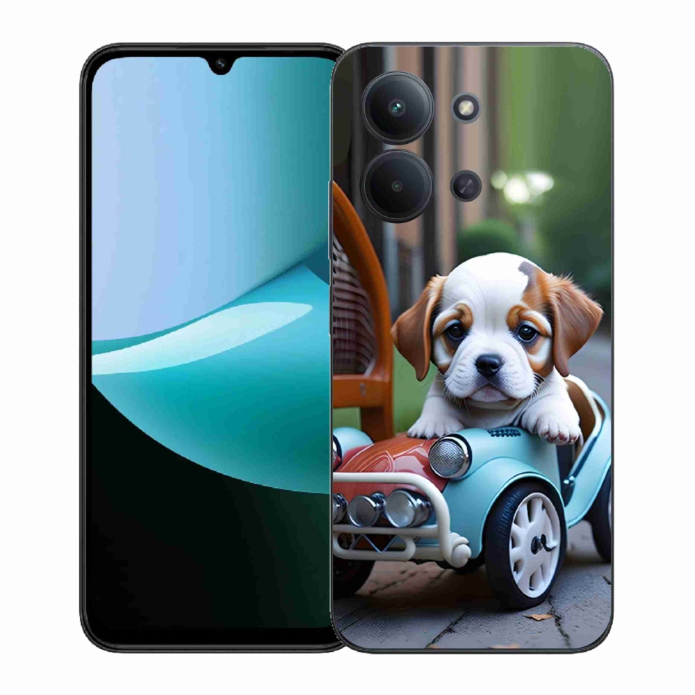 Gél borítás mmCase a Xiaomi Poco C85 (171mm)/Redmi 15C (171mm) - kiskutya retro autóban