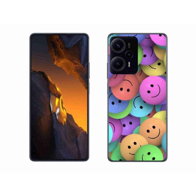 Gél borító mmCase a Xiaomi Poco F5-hez - színes smiley-k