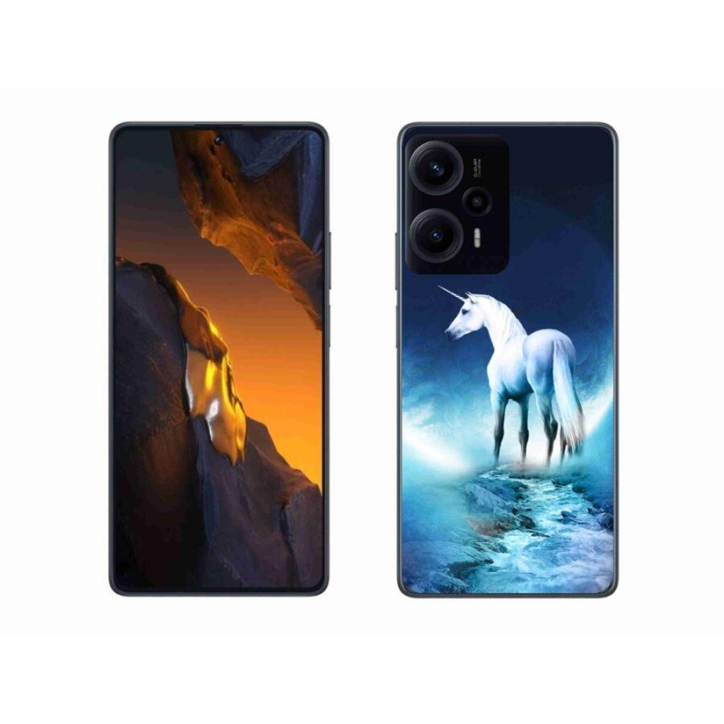 Gél borítás mmCase a Xiaomi Poco F5 készülékhez - fehér egyszarvú