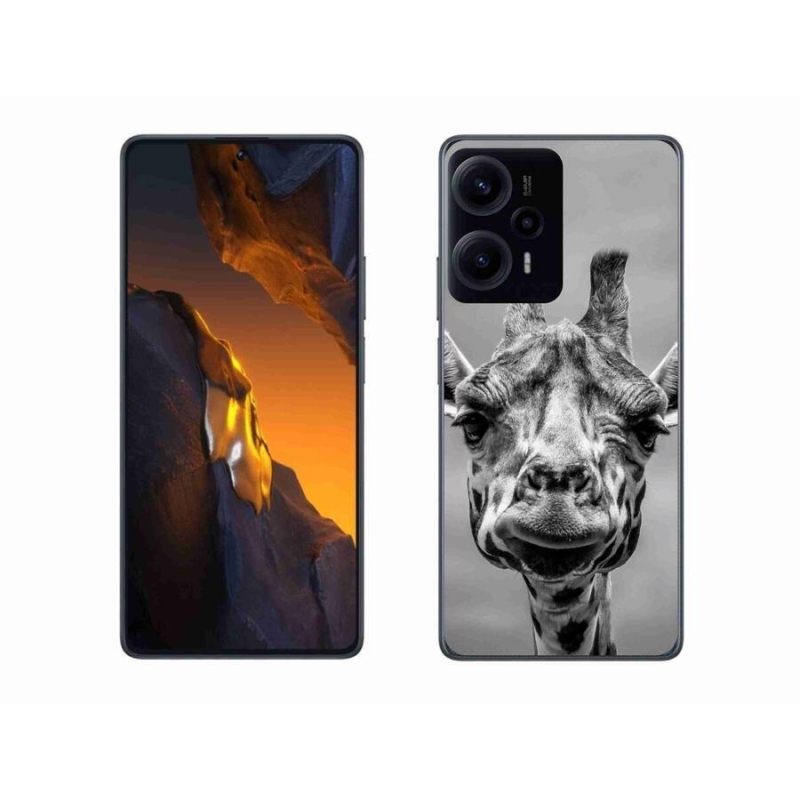 Gél borítás mmCase a Xiaomi Poco F5 készülékhez - fekete-fehér zsiráf