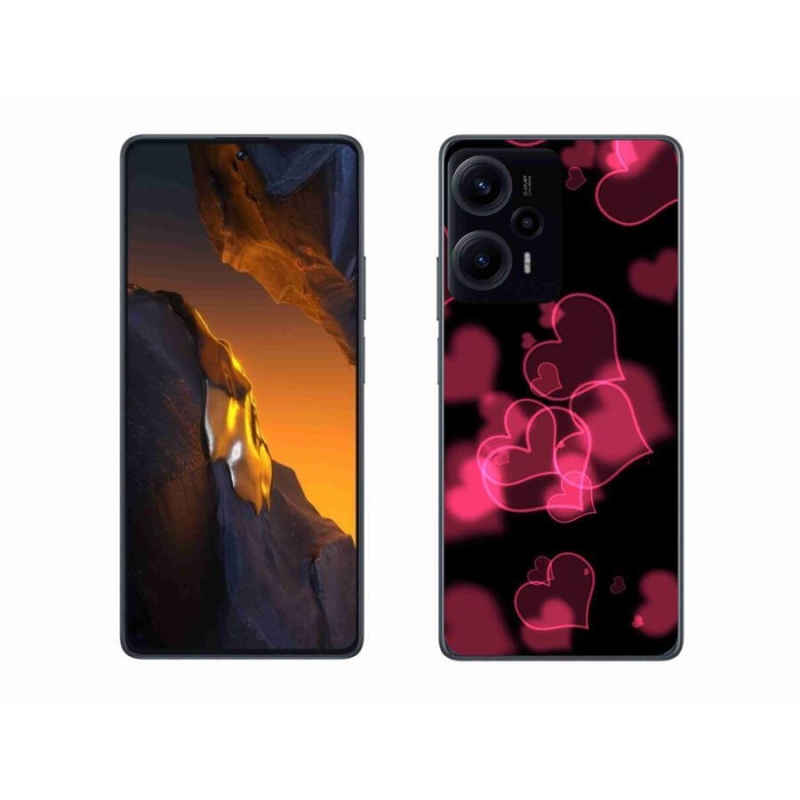 Gél borítás mmCase a Xiaomi Poco F5 készülékhez - piros szívek