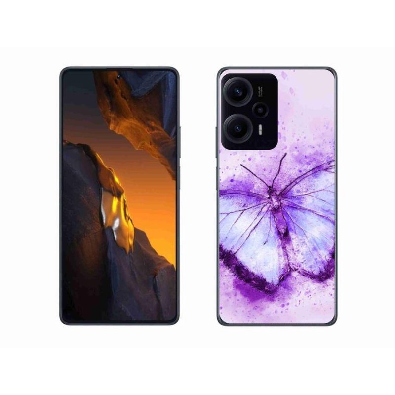 Gél borítás mmCase a Xiaomi Poco F5 készülékhez - lila pillangó