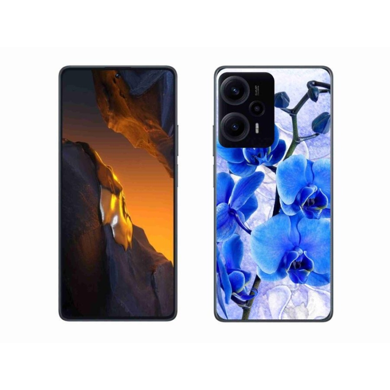 Gél borító mmCase a Xiaomi Poco F5 készülékhez - kék virágok