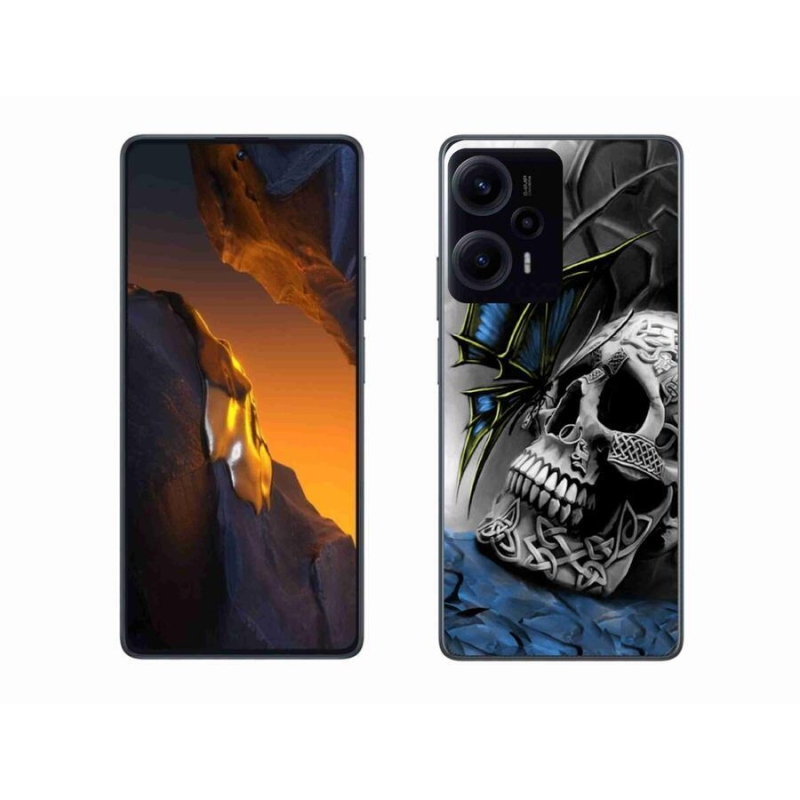 Gél borítás mmCase a Xiaomi Poco F5-hez - pillangó és koponya