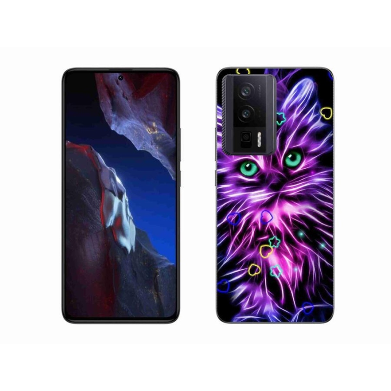 Gél borítás mmCase a Xiaomi Poco F5 Pro számára - absztrakt macska