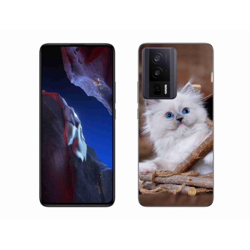 Gél borítás mmCase a Xiaomi Poco F5 Pro készülékhez - fehér cica