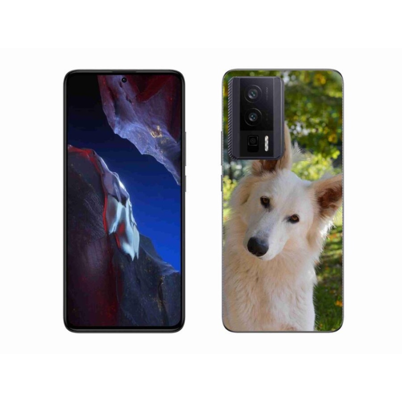 Gél borítás mmCase a Xiaomi Poco F5 Pro számára - fehér Svájci juhász 1