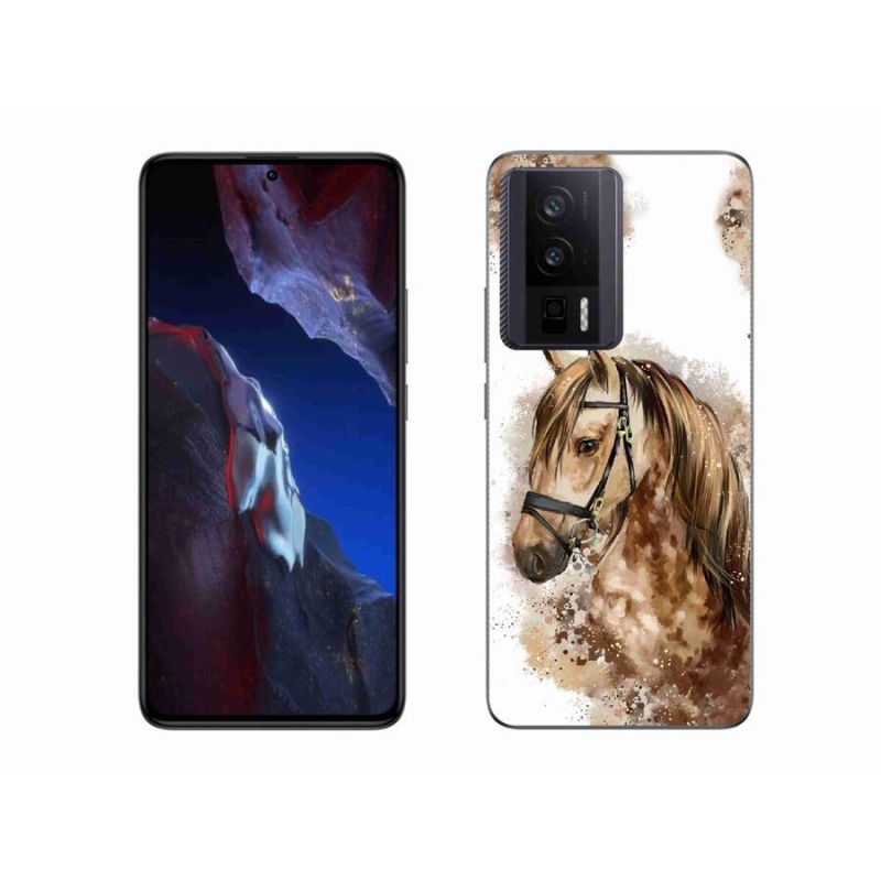 Gél borítás mmCase a Xiaomi Poco F5 Pro számára - barna rajzfilm ló