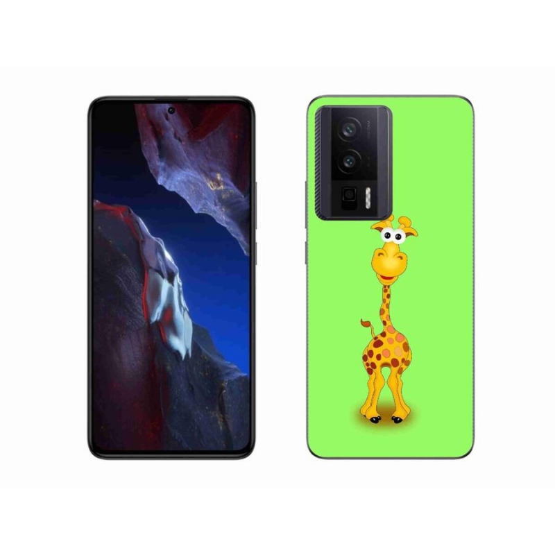 Gél borítás mmCase a Xiaomi Poco F5 Pro számára - rajzfilm zsiráf