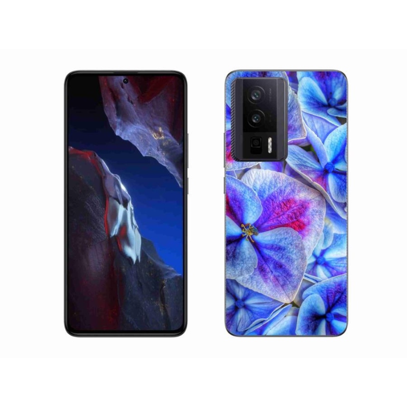 Gél borítás mmCase a Xiaomi Poco F5 Pro számára - kék virágok 1