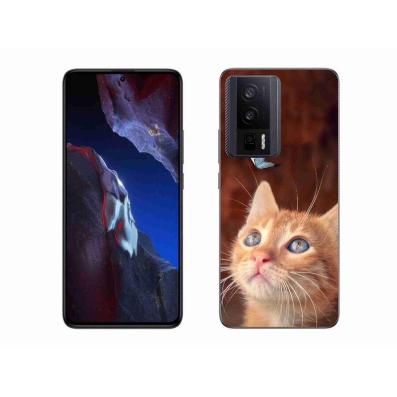 Gél borítás mmCase a Xiaomi Poco F5 Pro számára - pillangó és cica
