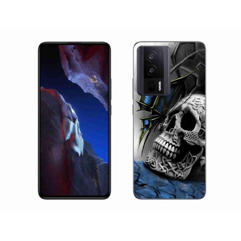 Gél borítás mmCase a Xiaomi Poco F5 Pro számára - pillangó és koponya