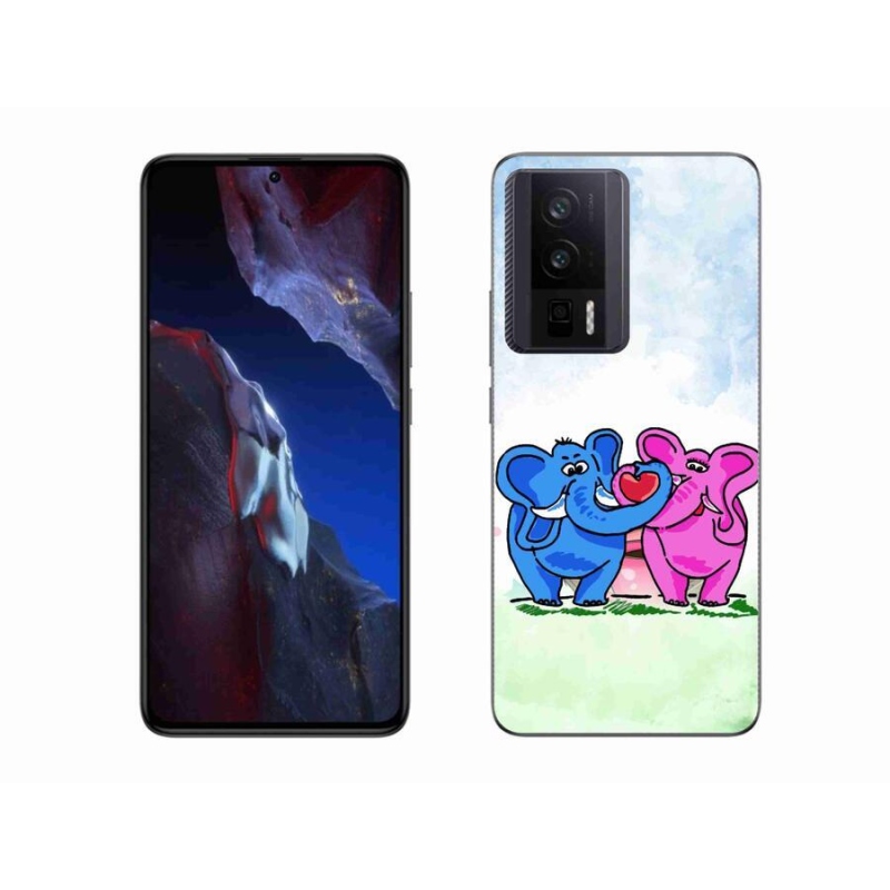 Gél borítás mmCase a Xiaomi Poco F5 Pro számára - szerelmes elefántok