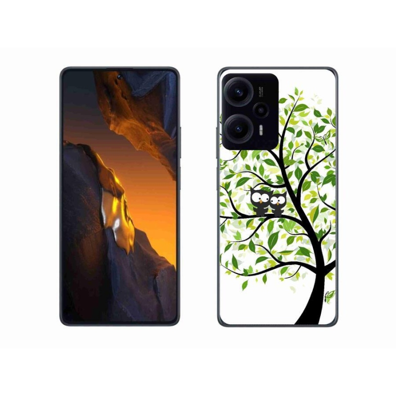 Gél borító mmCase a Xiaomi Poco F5 számára - baglyok a fán