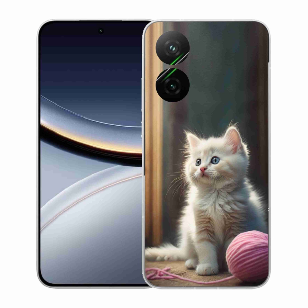 Gél borítás mmCase a Xiaomi Poco F7 5G-hez - fehér cica 2