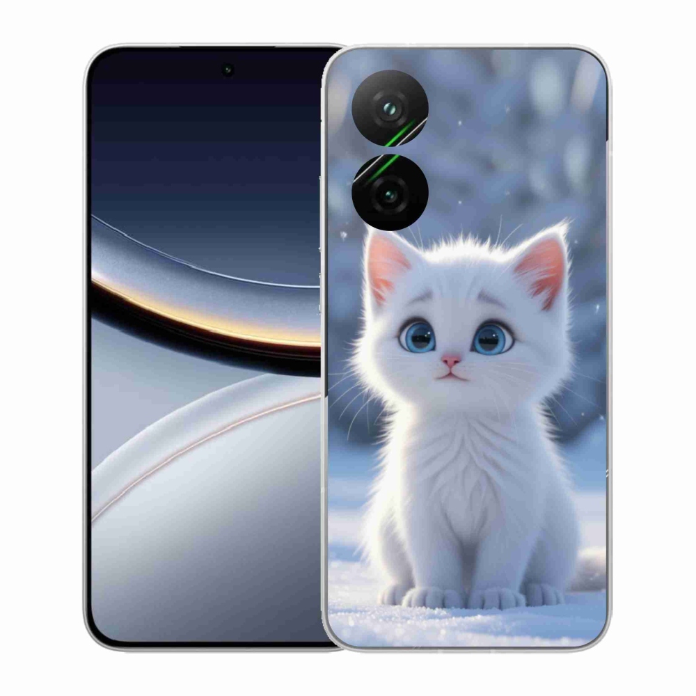 Gél borítás mmCase a Xiaomi Poco F7 5G-hez - fehér cica 3