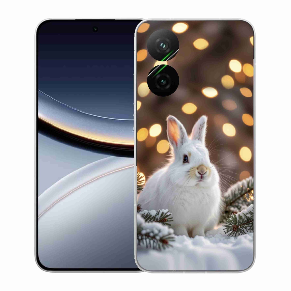 Gél borító mmCase a Xiaomi Poco F7 5G-hez - fehér nyúl