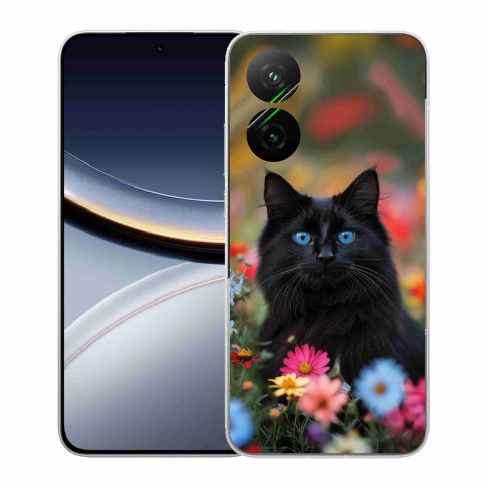 Gél borítás mmCase a Xiaomi Poco F7 5G-hez - fekete cica 4