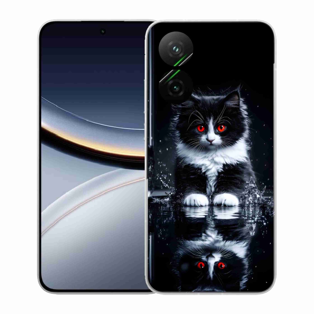 Gél borítás mmCase a Xiaomi Poco F7 5G-hez - fekete-fehér cica