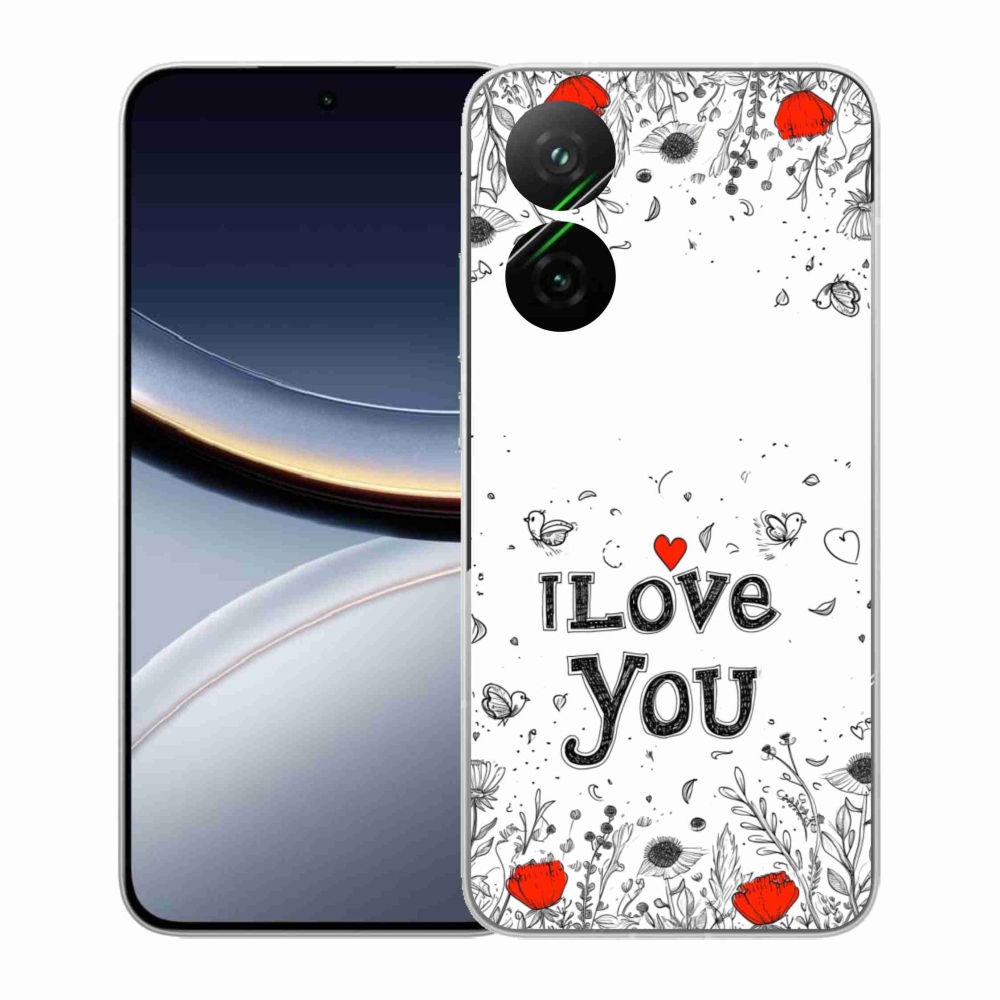 Gél borító mmCase a Xiaomi Poco F7 5G-hez - Szeretlek fehér háttérrel