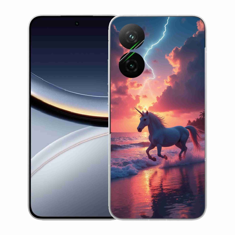 Gél borító mmCase a Xiaomi Poco F7 5G számára - egyszarvú a tengerparton