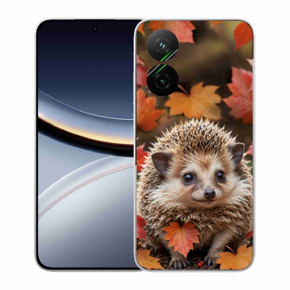 Gél borító mmCase a Xiaomi Poco F7 5G-hez - sün a levelekben