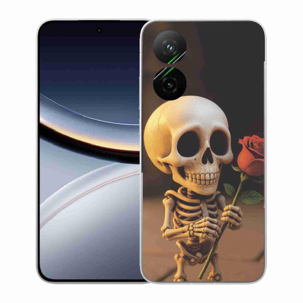 Gél borítás mmCase a Xiaomi Poco F7 5G számára - csontváz rózsával