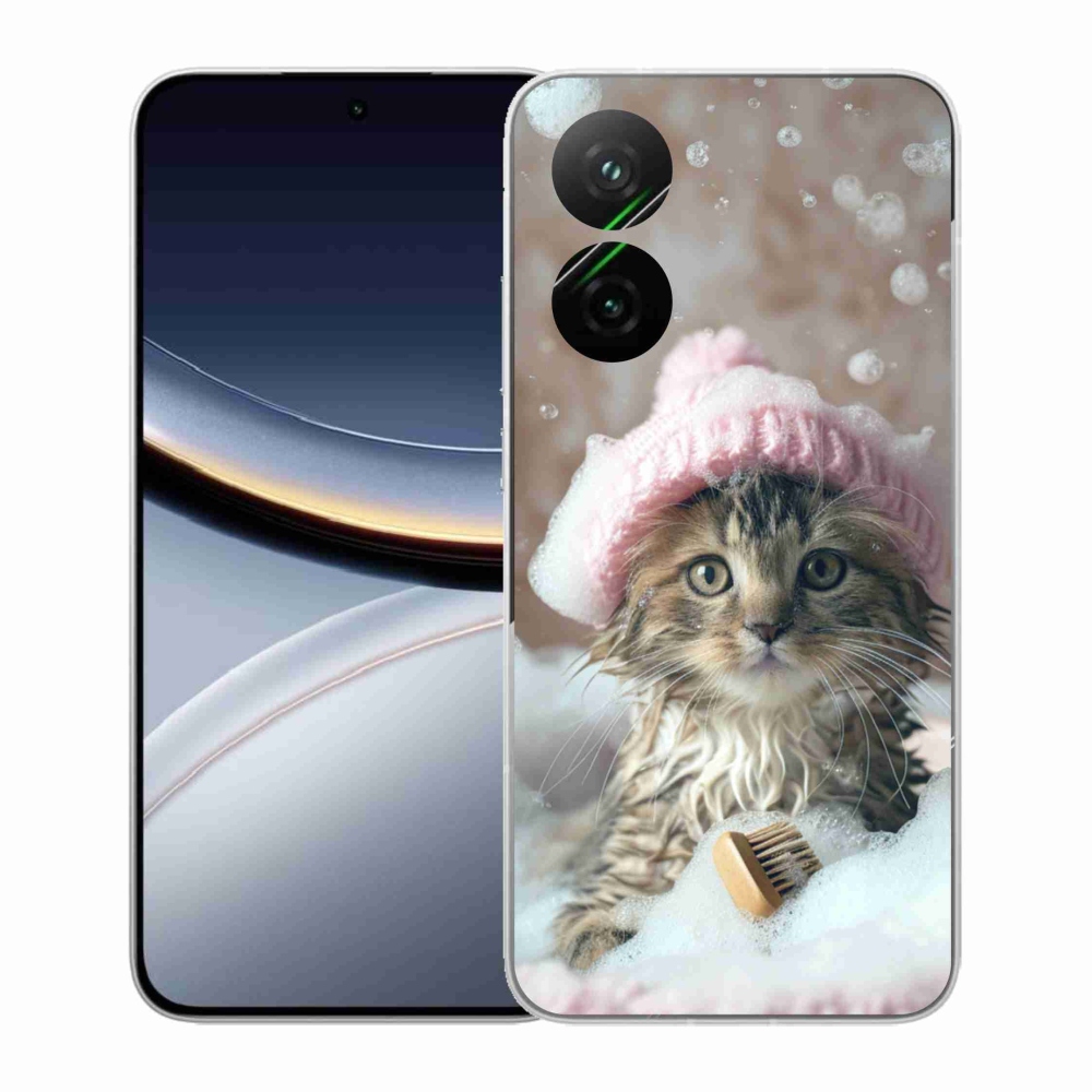 Gél borító mmCase a Xiaomi Poco F7 5G számára - cica és fürdő