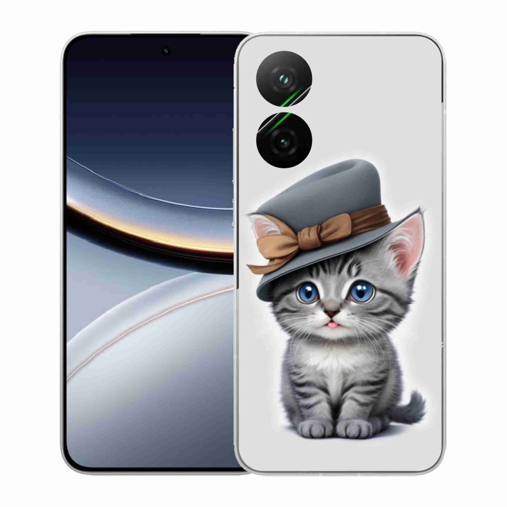 Gél borító mmCase a Xiaomi Poco F7 5G számára - cica kalapban