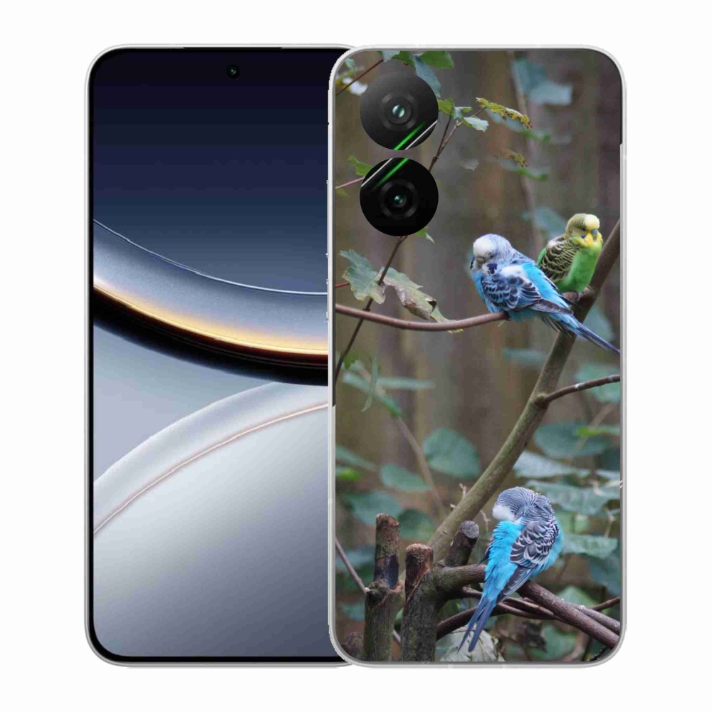 Gél borító mmCase a Xiaomi Poco F7 5G számára - papagájok az ágon
