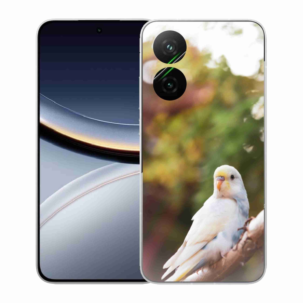 Gél borítás mmCase a Xiaomi Poco F7 5G-hez - papagáj andulka fehér