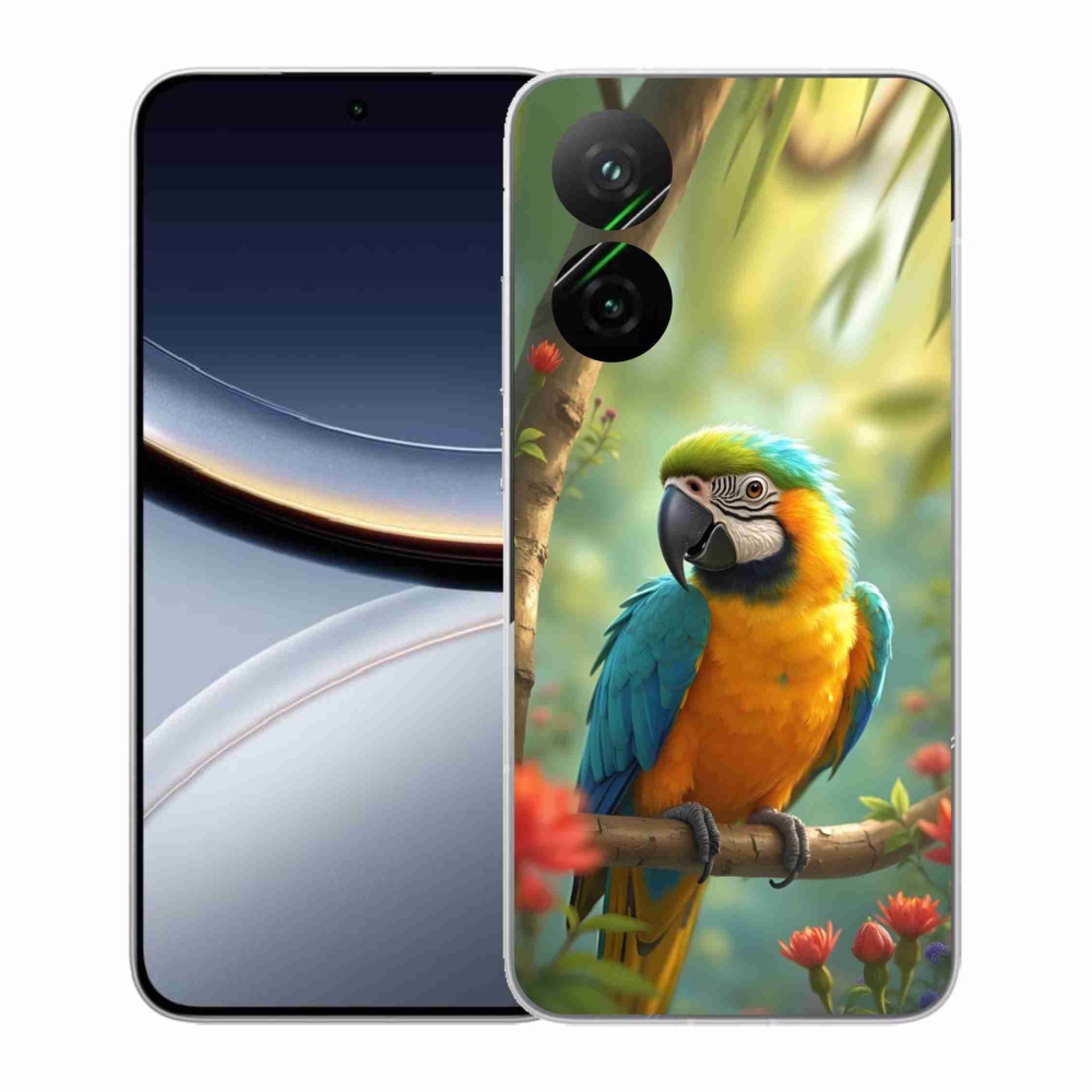 Gél borító mmCase a Xiaomi Poco F7 5G-hez - papagáj ara kék és sárga