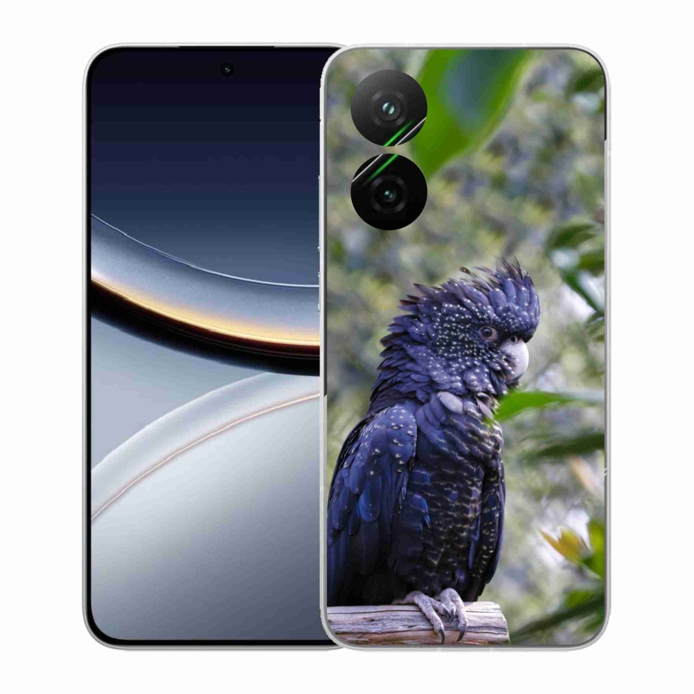 Gél borítás mmCase a Xiaomi Poco F7 5G-hez - papagáj kakadu fekete
