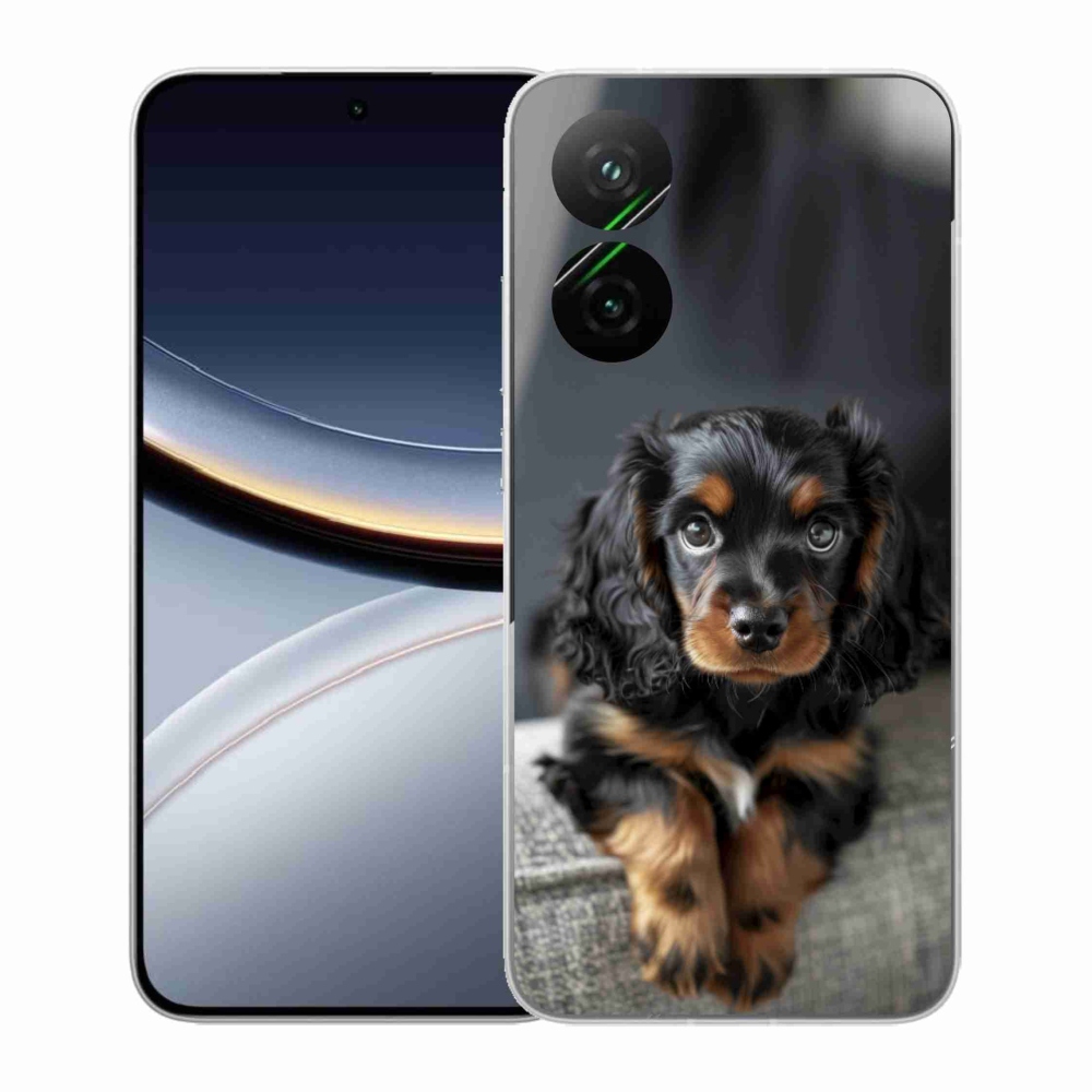 Gél borítás mmCase a Xiaomi Poco F7 5G számára - aranyos hosszú szőrű tacskó