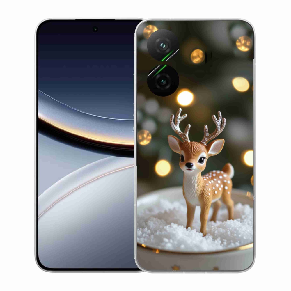 Gél borító mmCase a Xiaomi Poco F7 5G számára - aranyos karácsonyi szarvasok