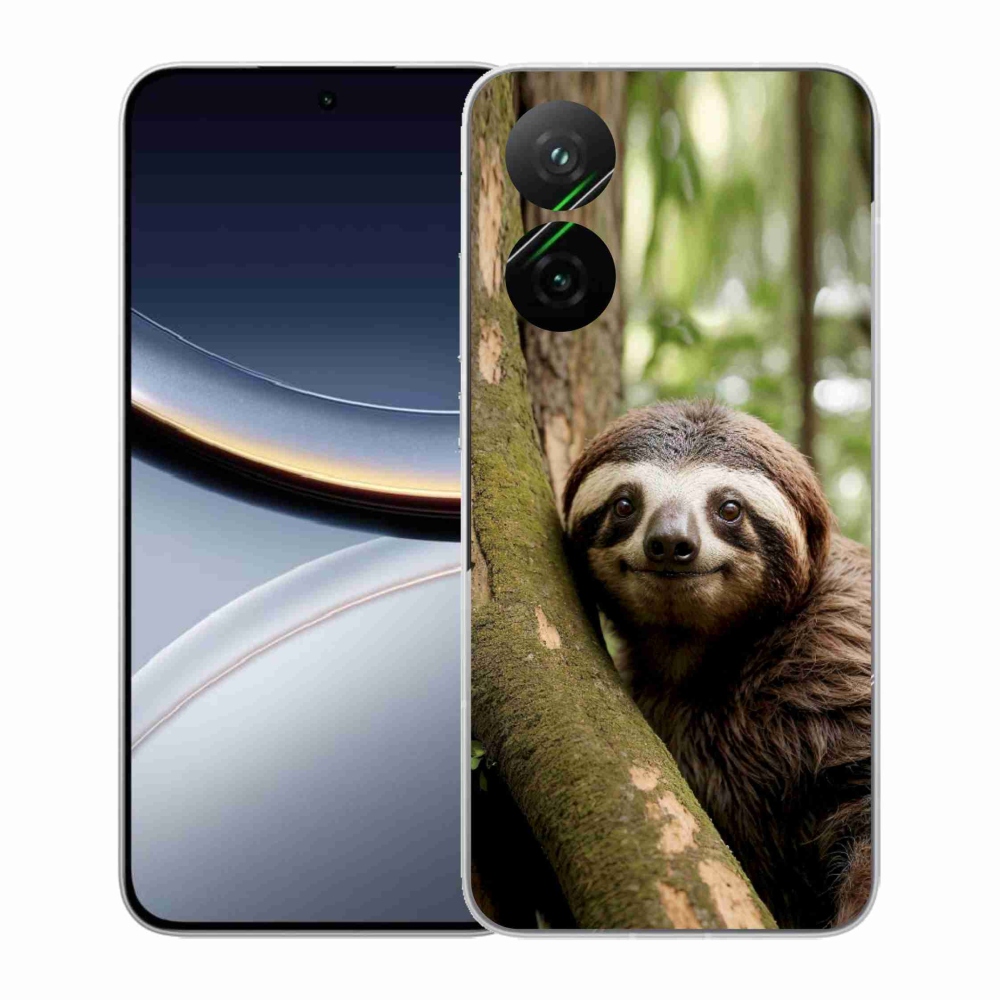 Gél borító mmCase a Xiaomi Poco F7 5G számára - mosolygó lajhár